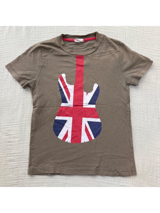 Mini Boden Other - Mini Boden Kids T-Shirt with Union Jack Guitar Design Sz 7-8Y Cotton